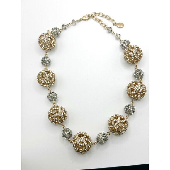 Stunning Brighton Rhinestone Encrusted Balls Beads Necklace 18-21” - Picture 3 of 6